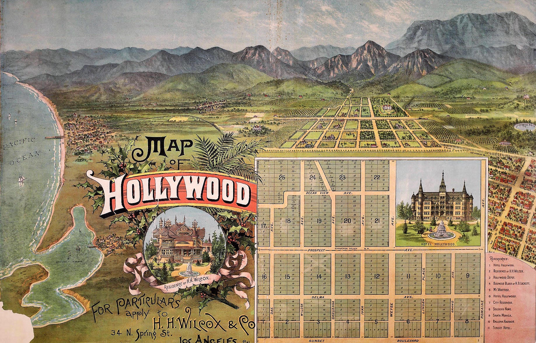 Hollywood Wilcox Map - Los Angeles Litho Company